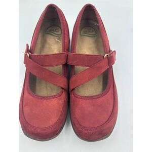 DANSKO Kiki Womens Sz EU 40 US 9-9.5Brick Red Nubuck Cross Strap Mary Jane Shoe